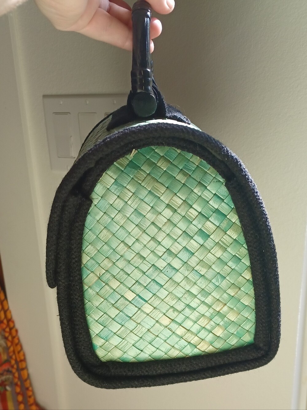 Green Natural Woven Top Handle Bag - Picture 3 of 3